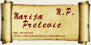 Marija Prelević vizit kartica